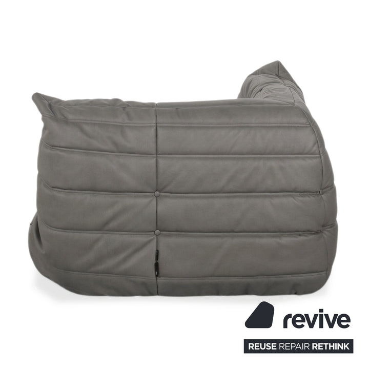 Ligne Roset Togo Sessel Ecke veganes Leder Grau Neubezug (GAVIN 115)