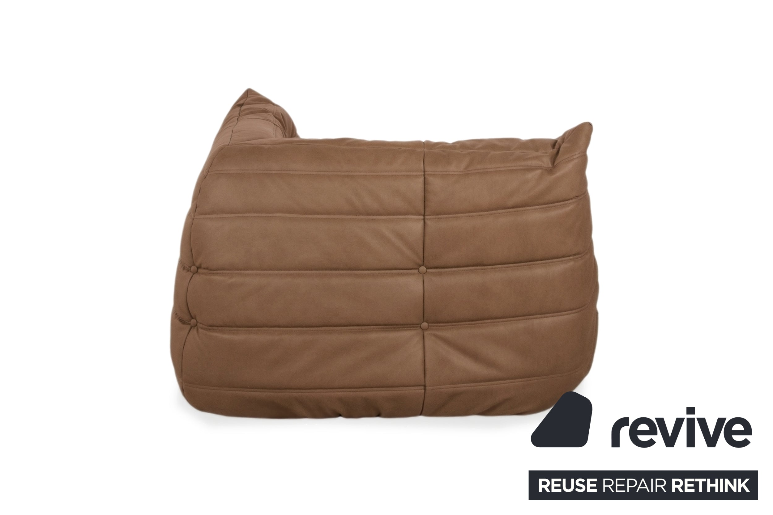 Ligne Roset Togo Sessel Ecke veganes Leder Neubezug Cognac