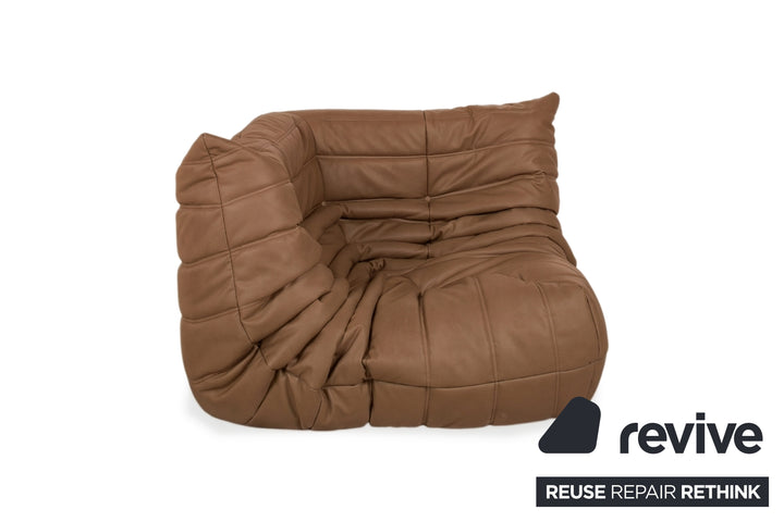 Ligne Roset Togo Sessel Ecke veganes Leder Neubezug Cognac