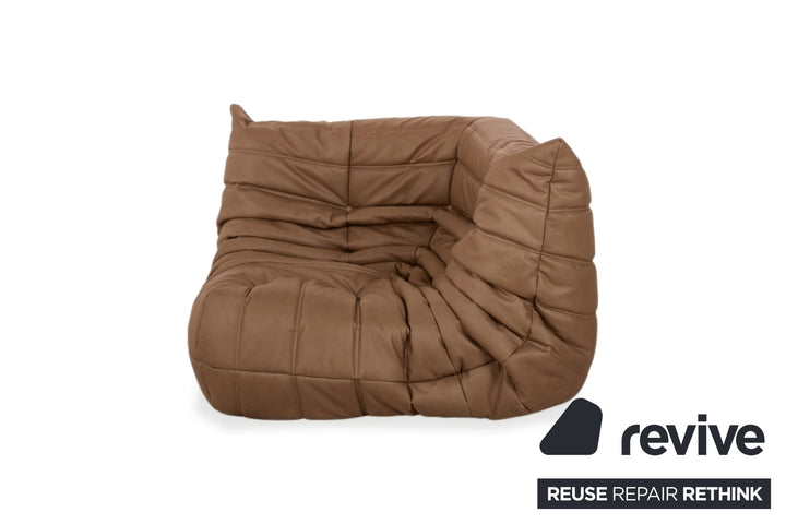 Ligne Roset Togo Sessel Ecke veganes Leder Neubezug Cognac