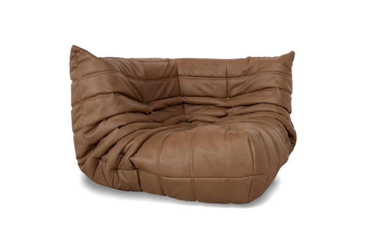 Ligne Roset Togo Sessel Ecke veganes Leder Neubezug Cognac