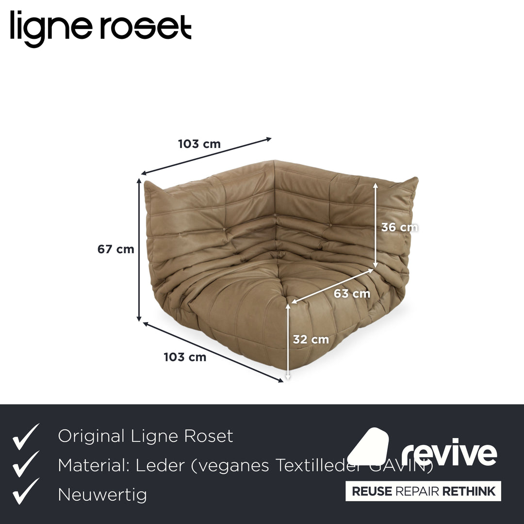 Ligne Roset Togo Armchair Corner Vegan Leather Reupholstery (GAVIN 108)