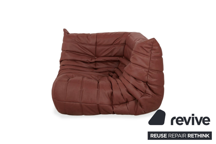 Ligne Roset Togo Sessel Ecke veganes Leder Neubezug Kastanienbraun