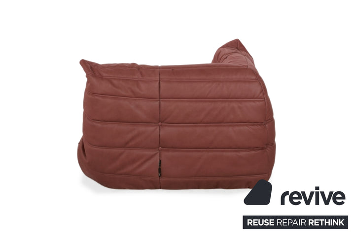 Ligne Roset Togo Sessel Ecke veganes Leder Neubezug Kastanienbraun