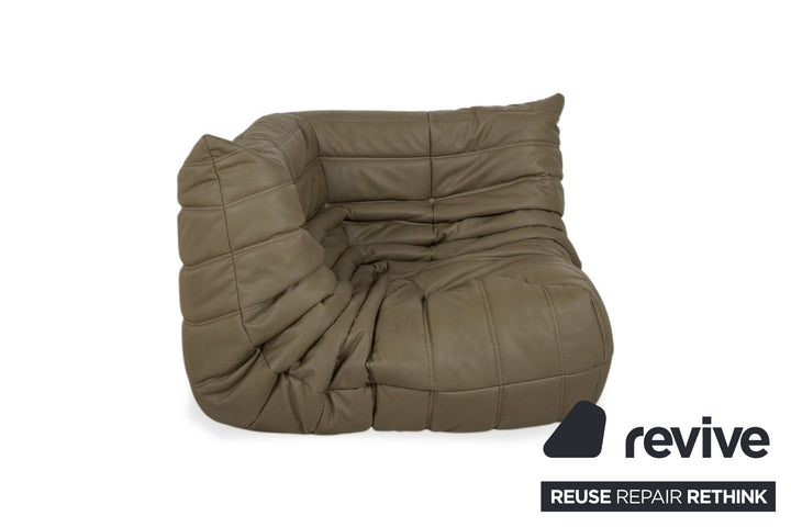 Ligne Roset Togo Sessel Ecke veganes Leder Neubezug Khaki