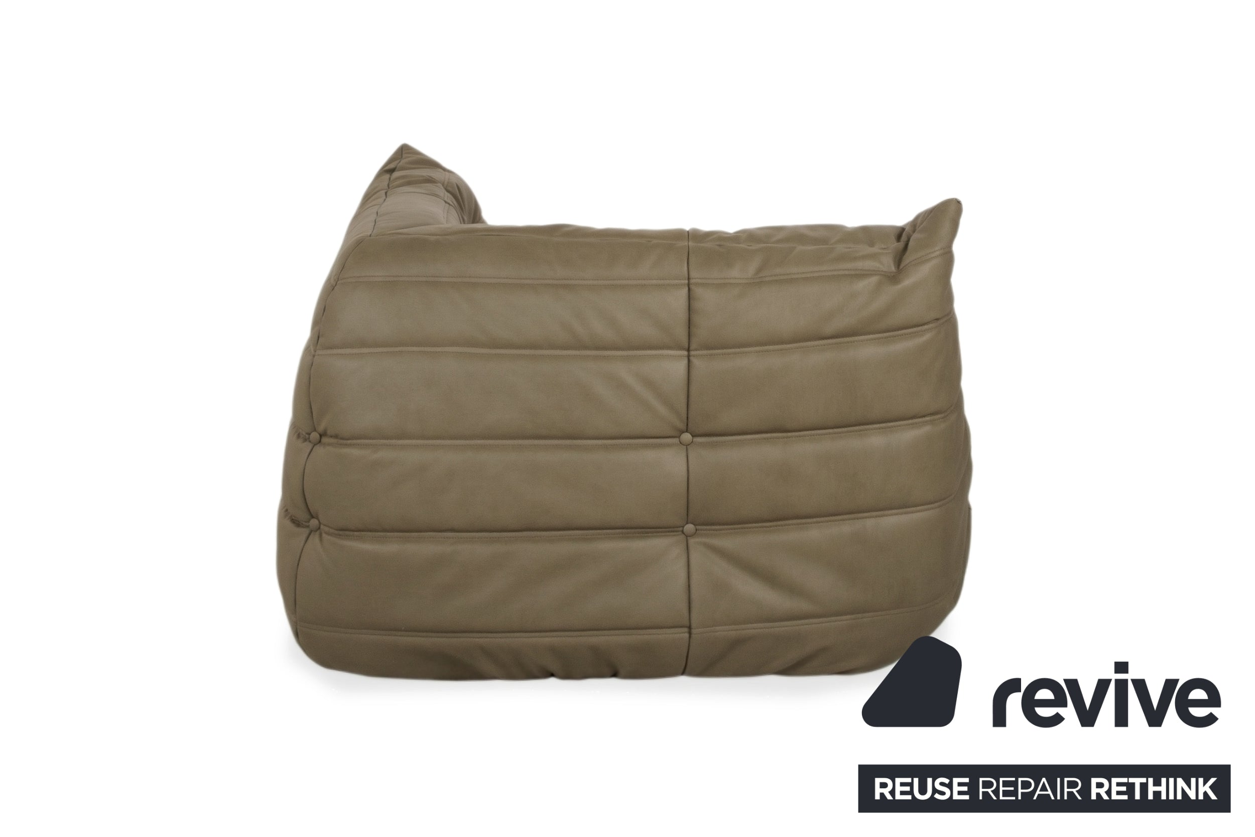 Ligne Roset Togo Sessel Ecke veganes Leder Neubezug Khaki