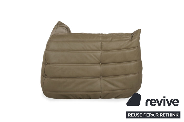 Ligne Roset Togo Sessel Ecke veganes Leder Neubezug Khaki