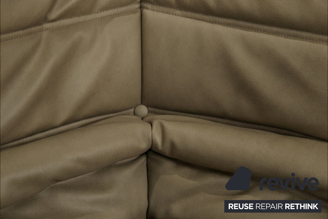 Ligne Roset Togo Sessel Ecke veganes Leder Neubezug Khaki