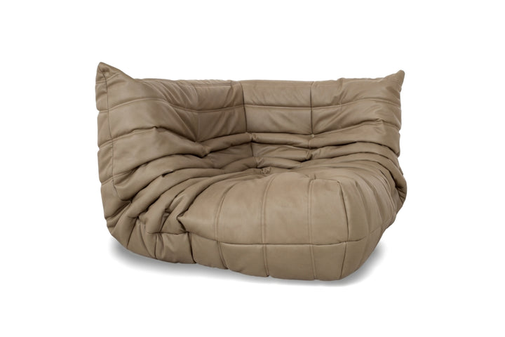 Ligne Roset Togo Sessel Ecke veganes Leder Neubezug Sandfarbend