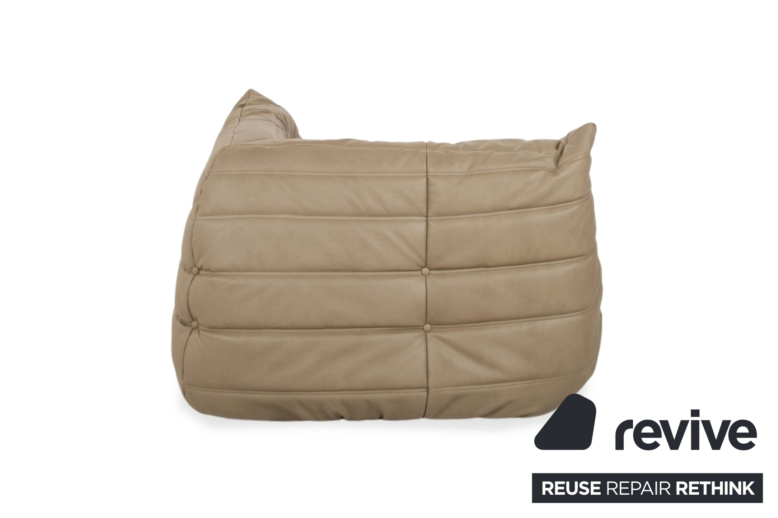 Ligne Roset Togo Sessel Ecke veganes Leder Neubezug Sandfarbend