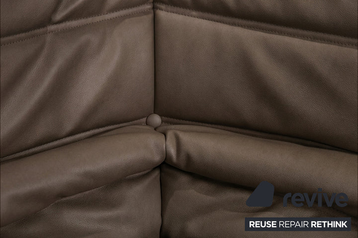Ligne Roset Togo Sessel Ecke veganes Leder Neubezug Taupe