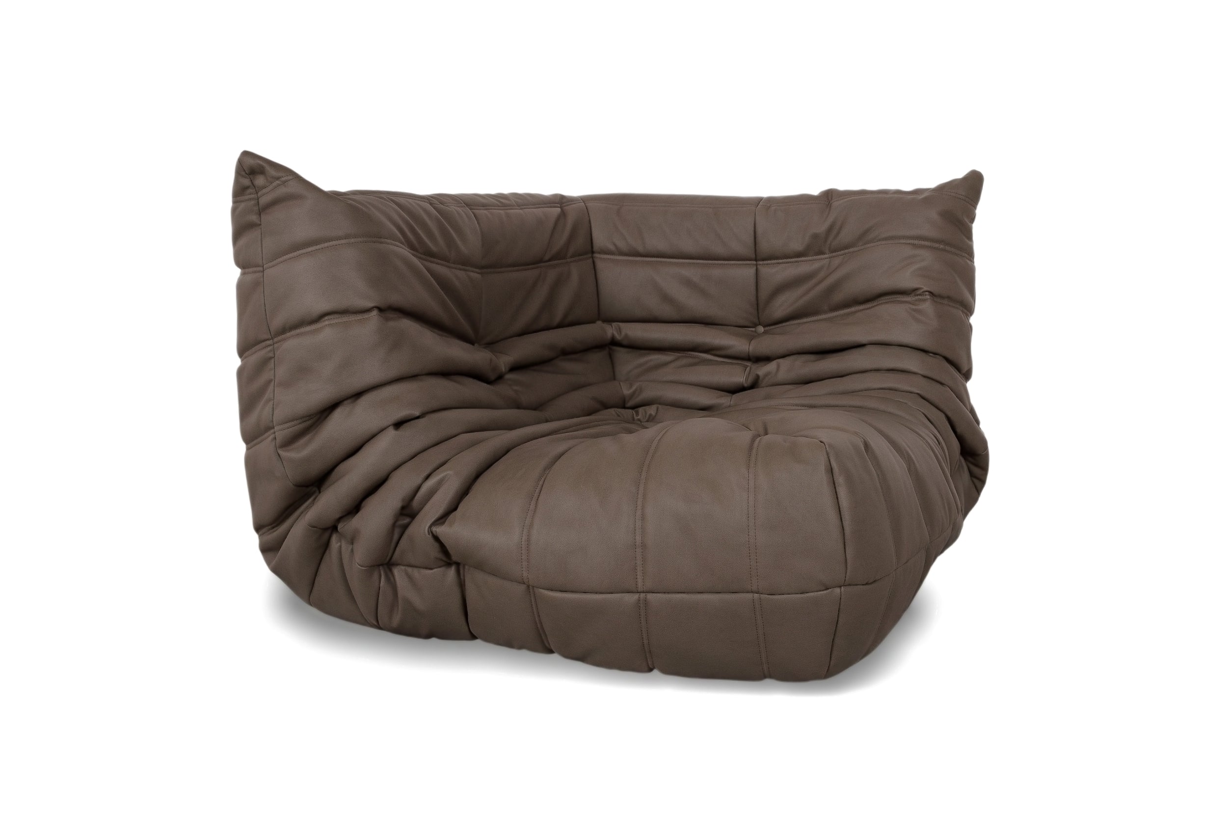 Ligne Roset Togo Sessel Ecke veganes Leder Neubezug Taupe