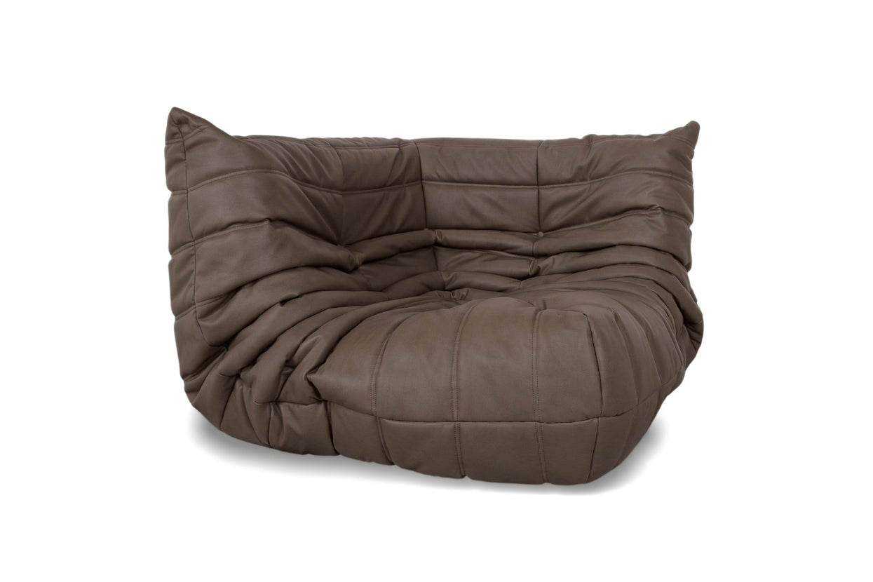 Ligne Roset Togo Sessel Ecke veganes Leder Neubezug Taupe