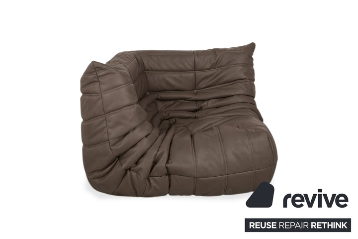 Ligne Roset Togo Sessel Ecke veganes Leder Neubezug Taupe