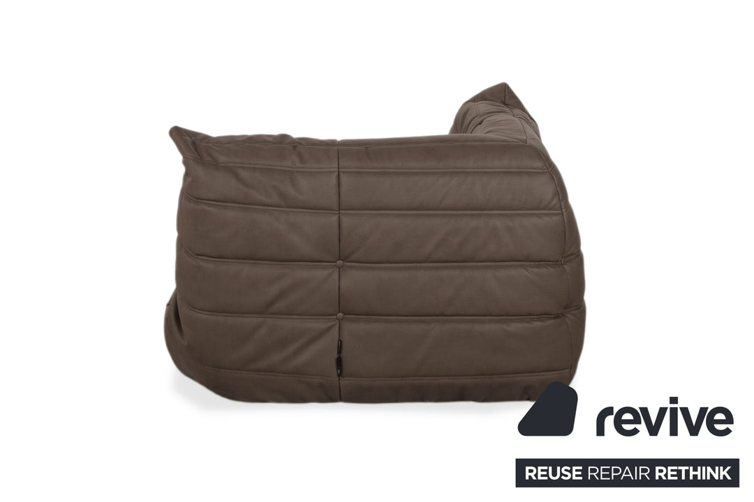 Ligne Roset Togo Sessel Ecke veganes Leder Neubezug Taupe