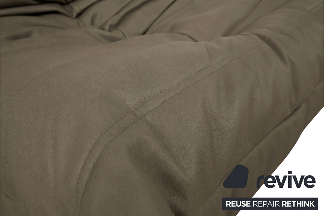 ligne roset Togo Sessel Khaki veganes Leder Neubezug