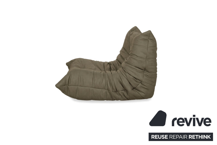 ligne roset Togo Sessel Khaki veganes Leder Neubezug