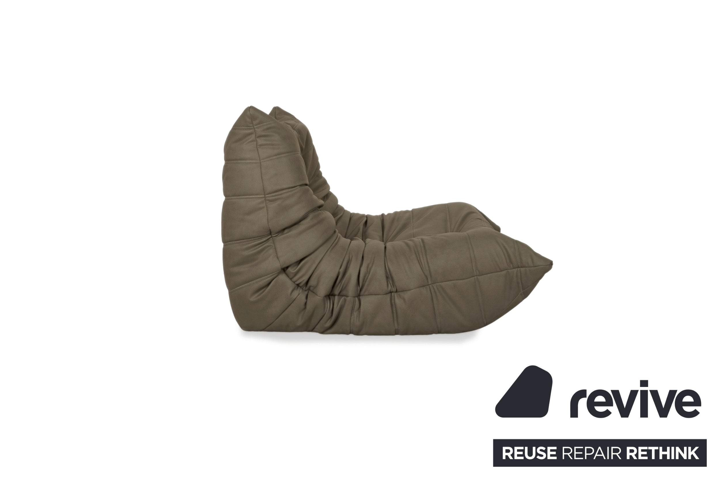 ligne roset Togo Sessel Khaki veganes Leder Neubezug