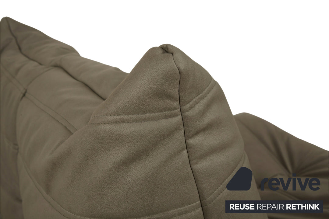 ligne roset Togo Sessel Khaki veganes Leder Neubezug