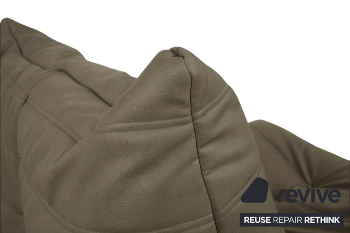 ligne roset Togo Sessel Khaki veganes Leder Neubezug