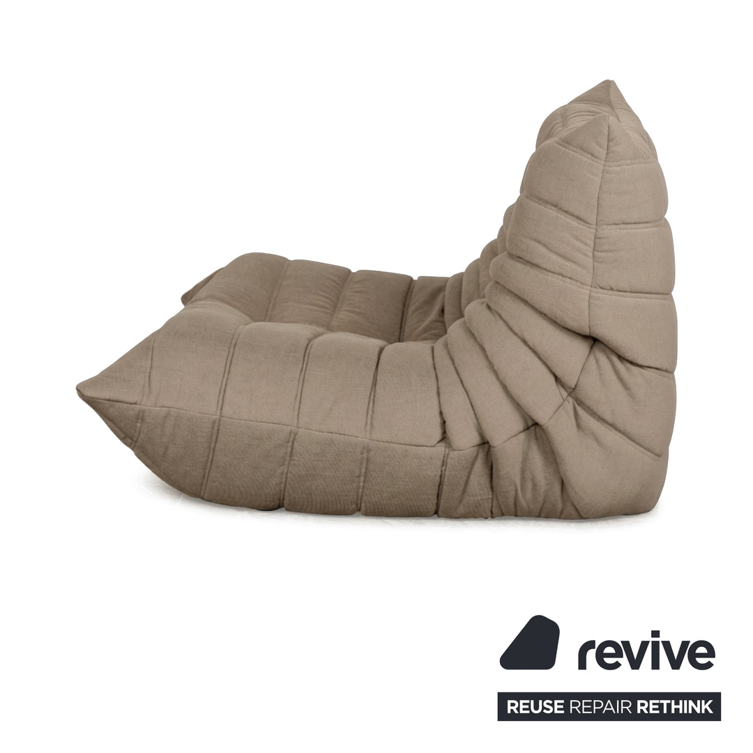 Ligne Roset Togo Armchair Fabric Beige Taupe Reupholstery
