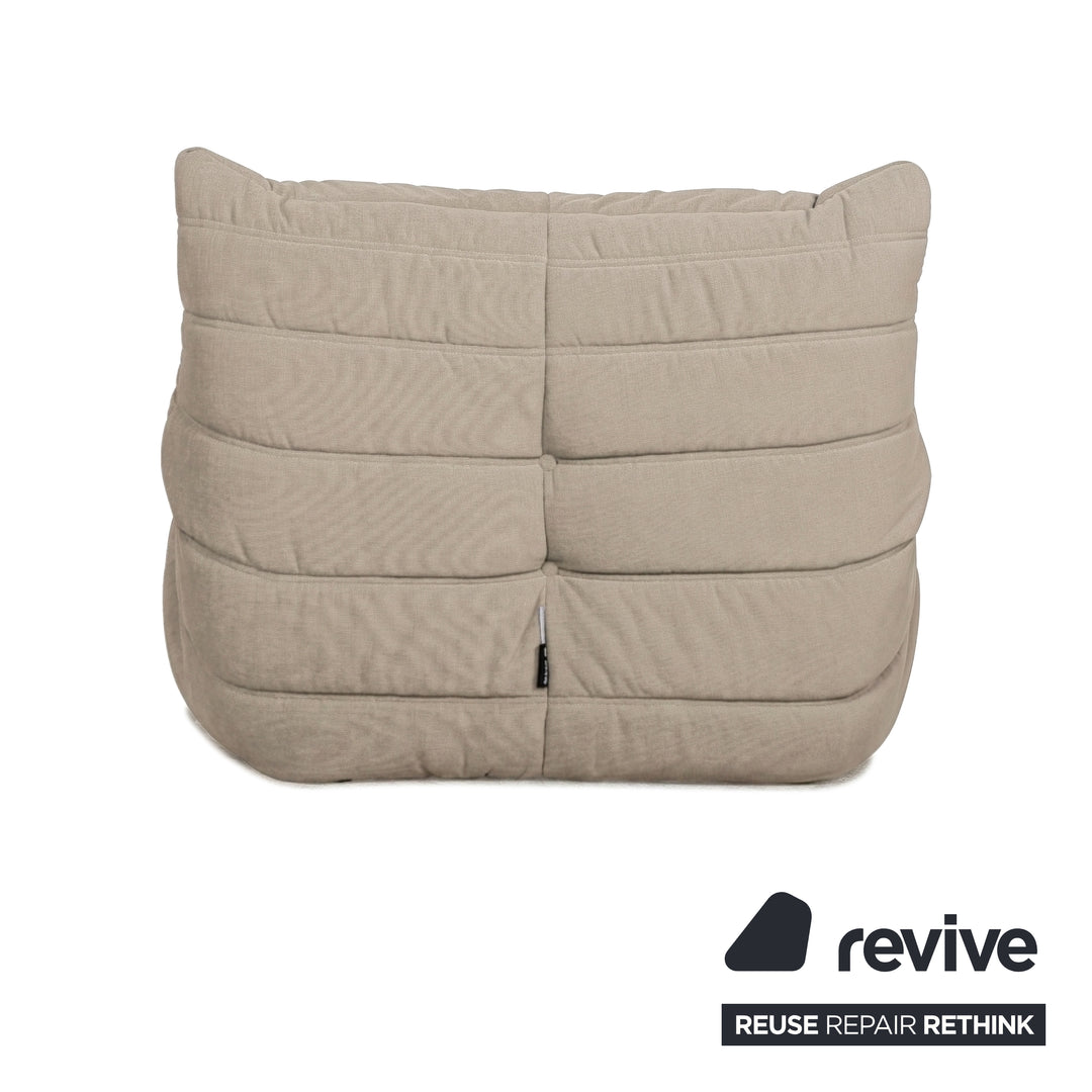 Ligne Roset Togo Armchair Fabric Beige Taupe Reupholstery