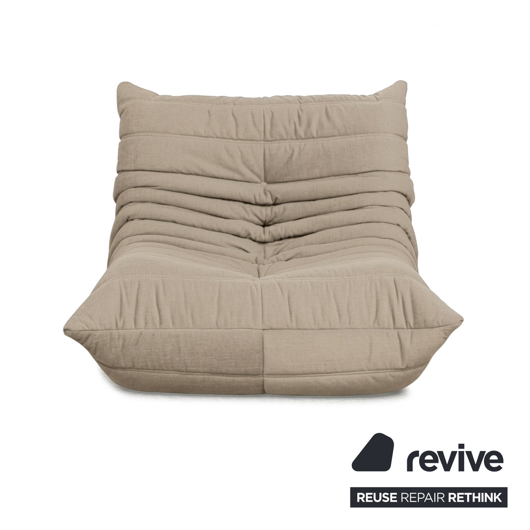 Ligne Roset Togo Armchair Fabric Beige Taupe Reupholstery