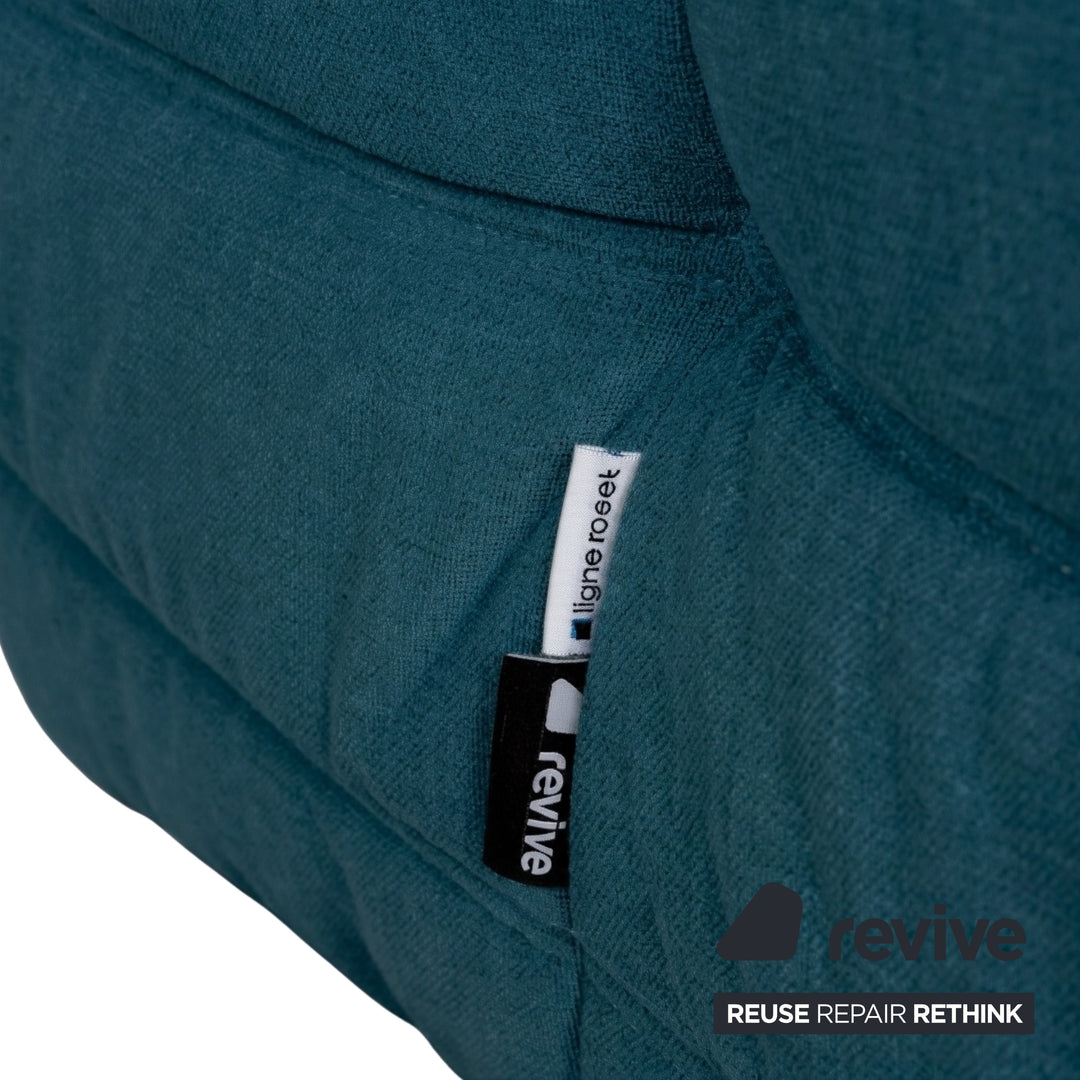 Ligne Roset Togo Armchair Blue Petrol Fabric Reupholstery