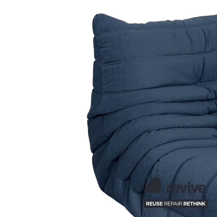 Ligne Roset Togo Sessel Stoff Blau Petrol Neubezug