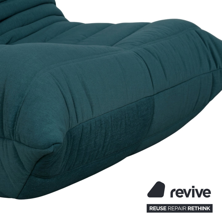 Ligne Roset Togo Armchair Blue Petrol Fabric Reupholstery