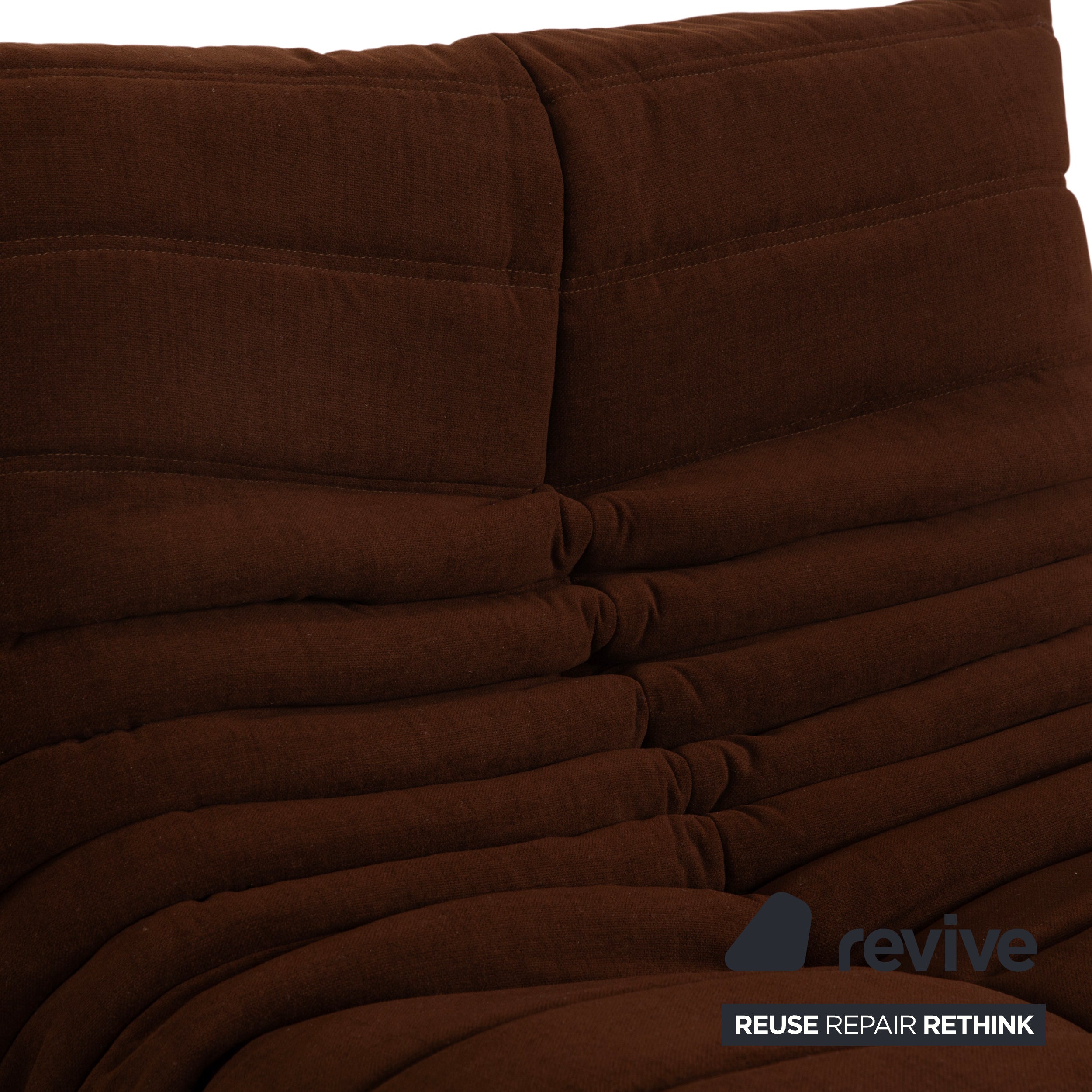 Ligne Roset Togo armchair, fabric brown chestnut, reupholstered