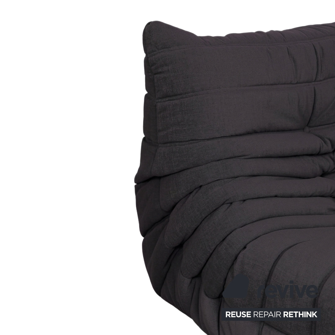 Ligne Roset Togo Armchair Fabric Dark Grey Anthracite New Upholstery