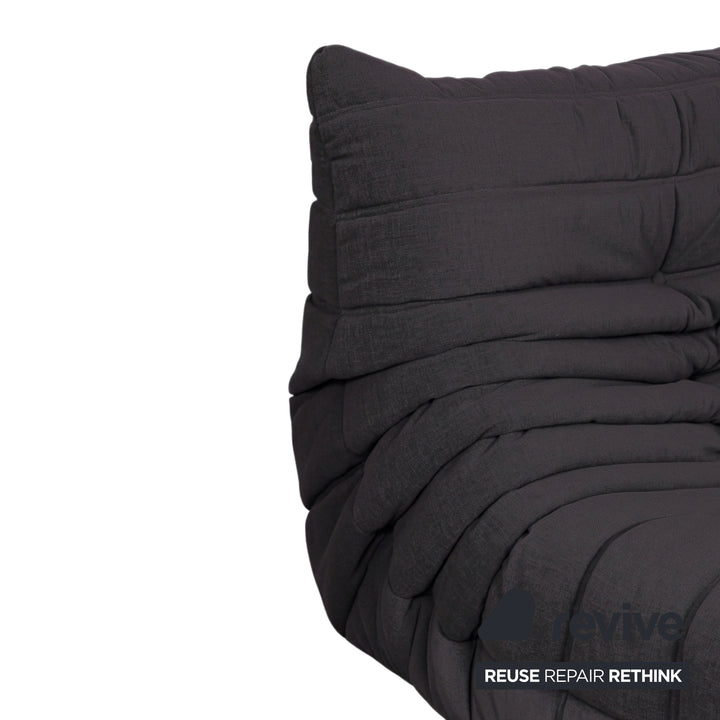 Ligne Roset Togo Armchair Fabric Dark Grey Anthracite New Upholstery