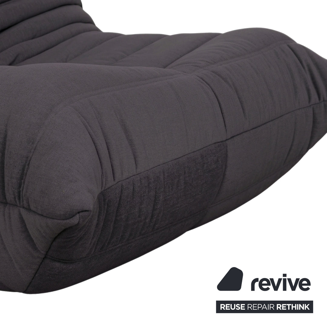 Ligne Roset Togo Armchair Fabric Dark Grey Anthracite New Upholstery