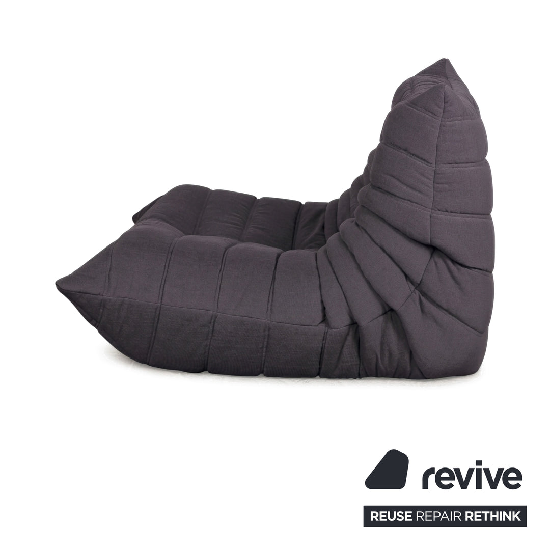 Ligne Roset Togo Armchair Fabric Dark Grey Anthracite New Upholstery