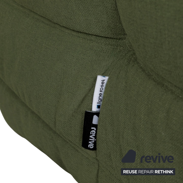 Ligne Roset Togo Armchair Fabric Green Khaki Reupholstered