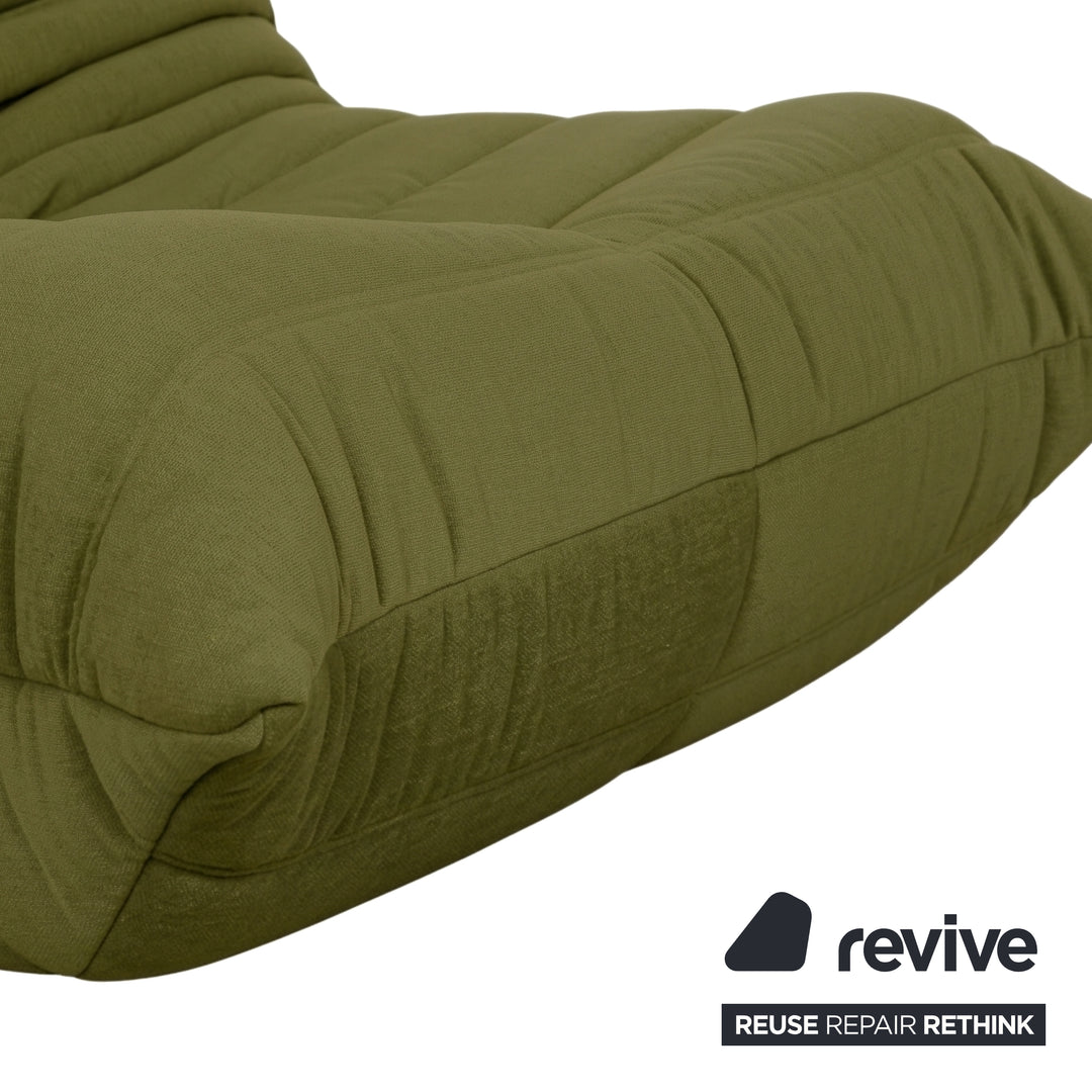 Ligne Roset Togo Armchair Fabric Green Olive Reupholstered