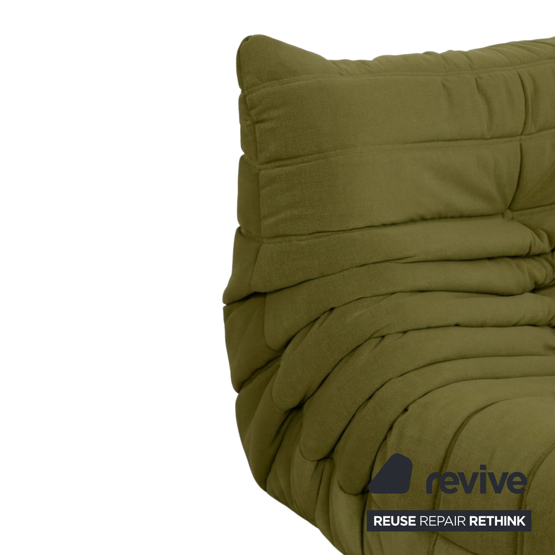 Ligne Roset Togo Armchair Fabric Green Olive Reupholstered