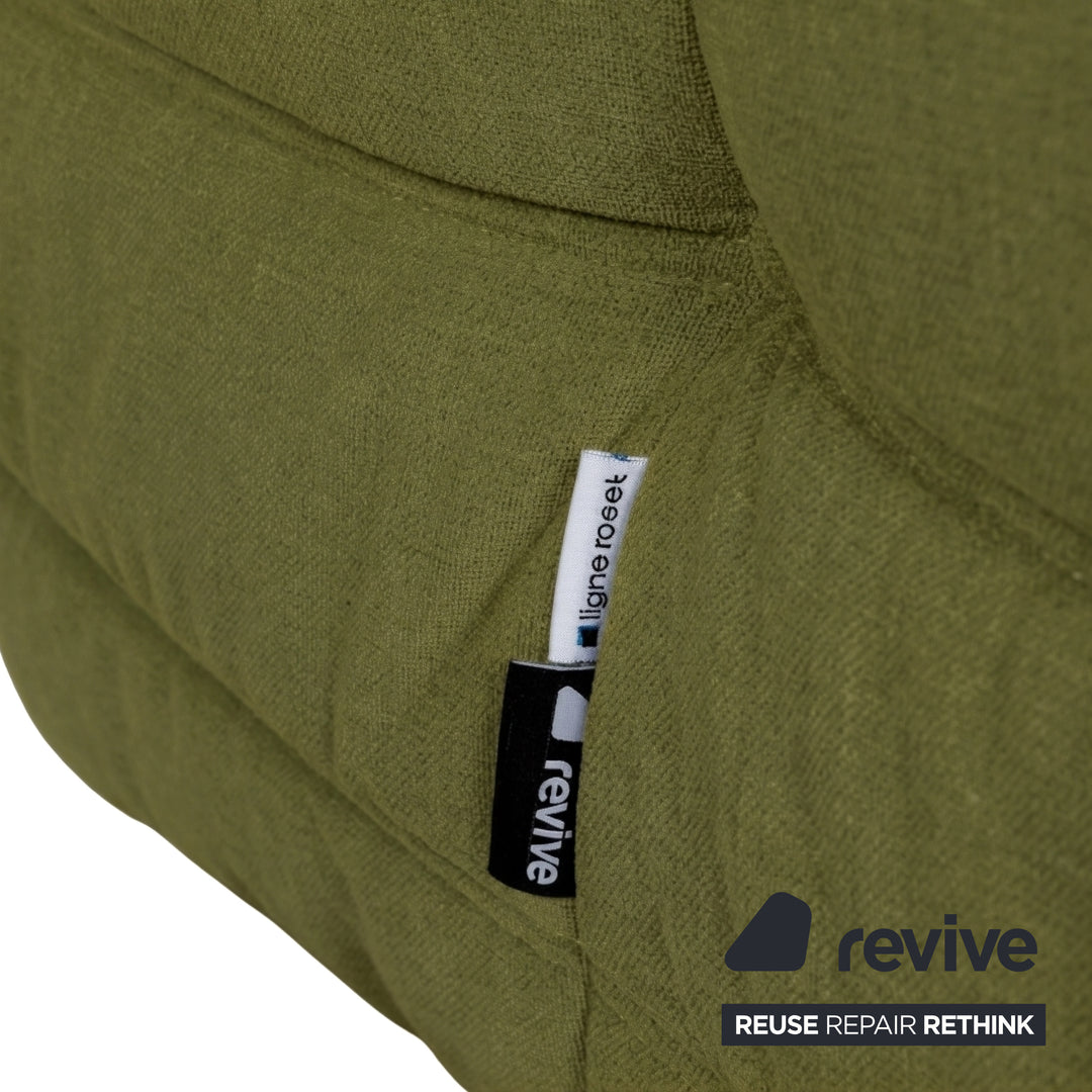 Ligne Roset Togo Armchair Fabric Green Olive Reupholstered