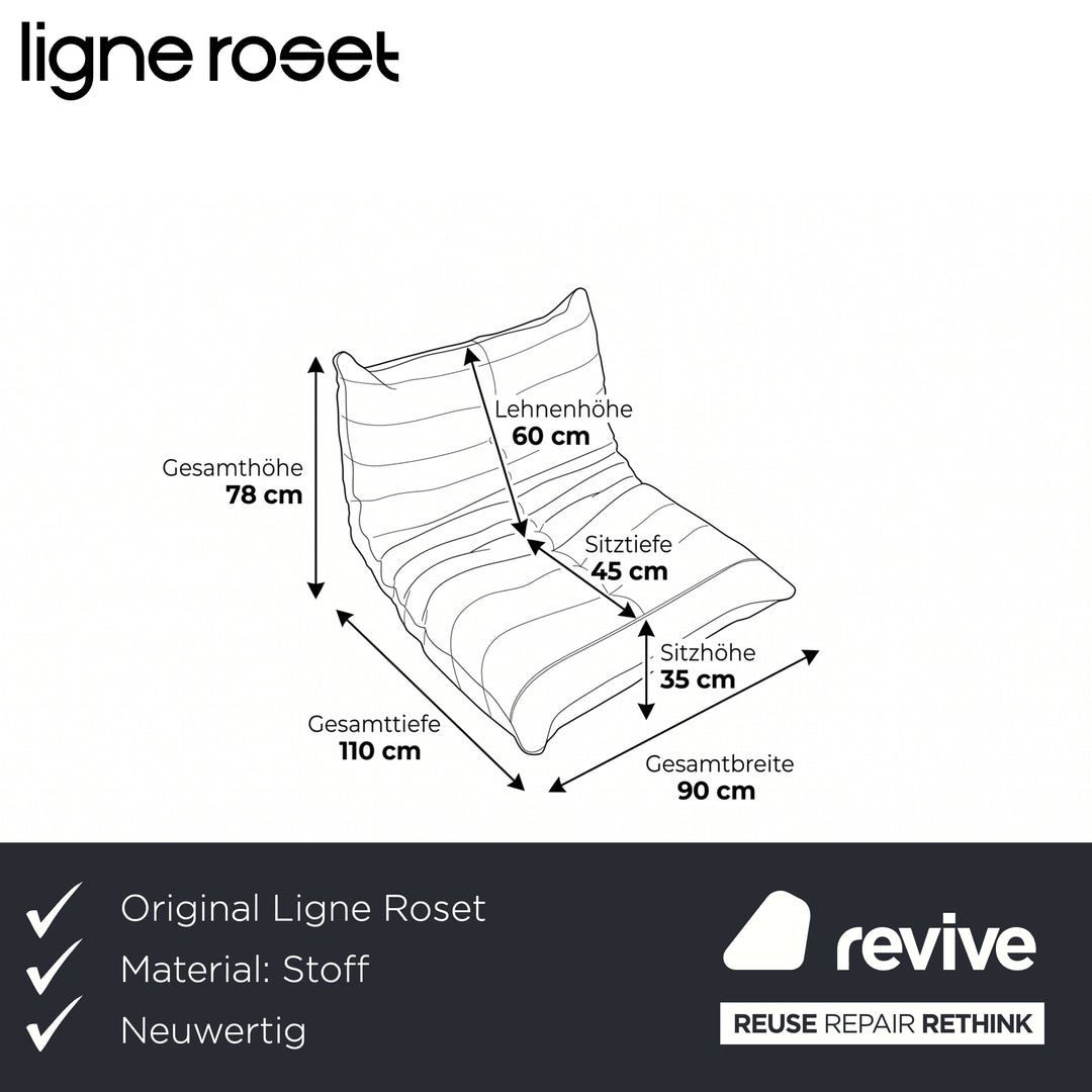 Ligne Roset Togo Sessel Stoff Orange Braun Neubezug