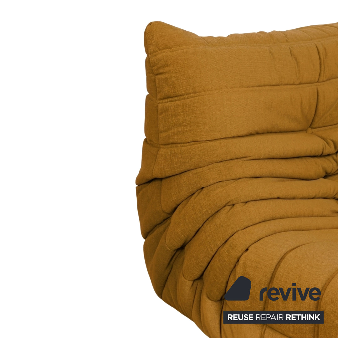 Ligne Roset Togo Armchair Fabric Orange Mustard Yellow New Upholstery