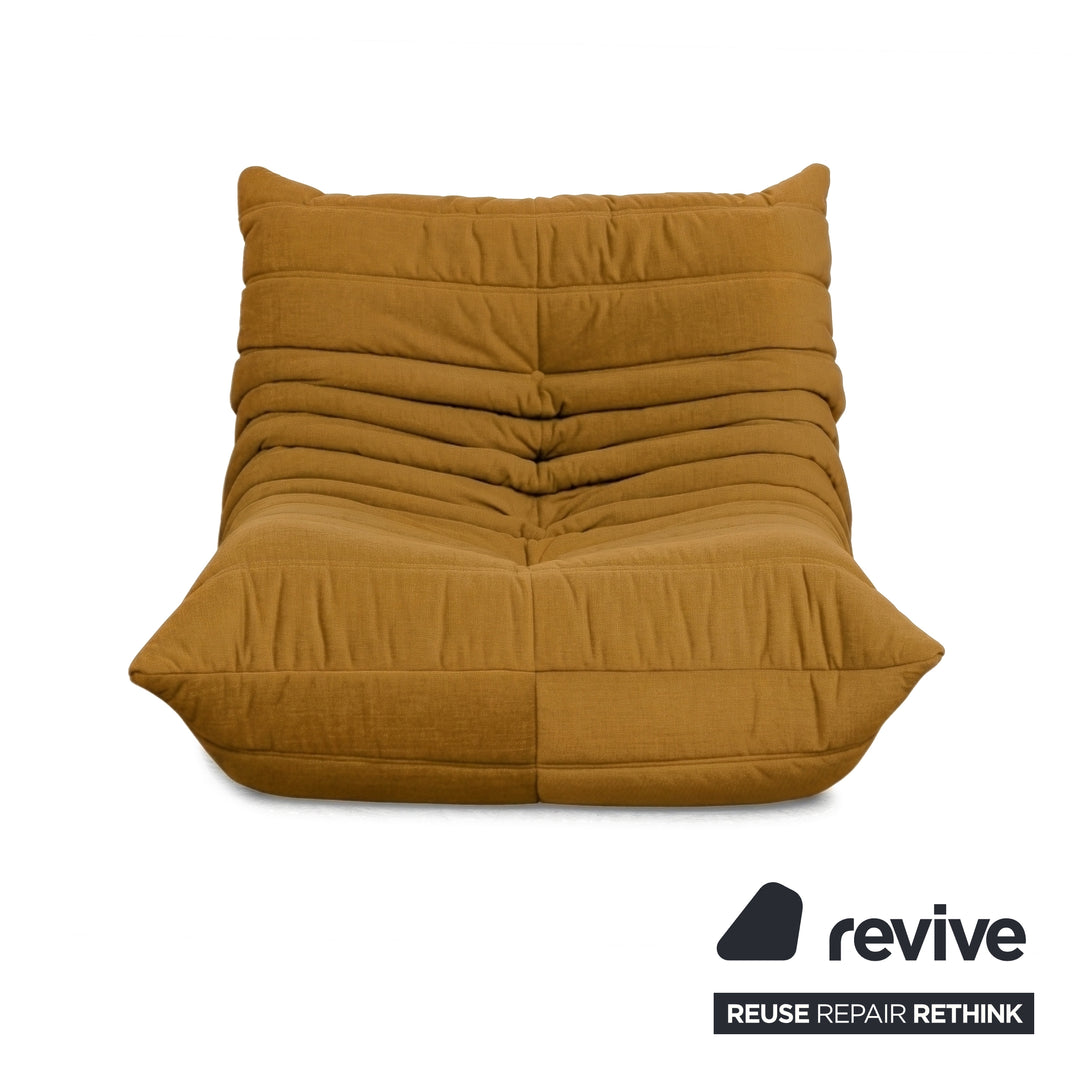 Ligne Roset Togo Armchair Fabric Orange Mustard Yellow New Upholstery