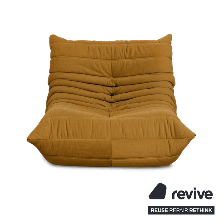 Ligne Roset Togo Armchair Fabric Orange Mustard Yellow New Upholstery