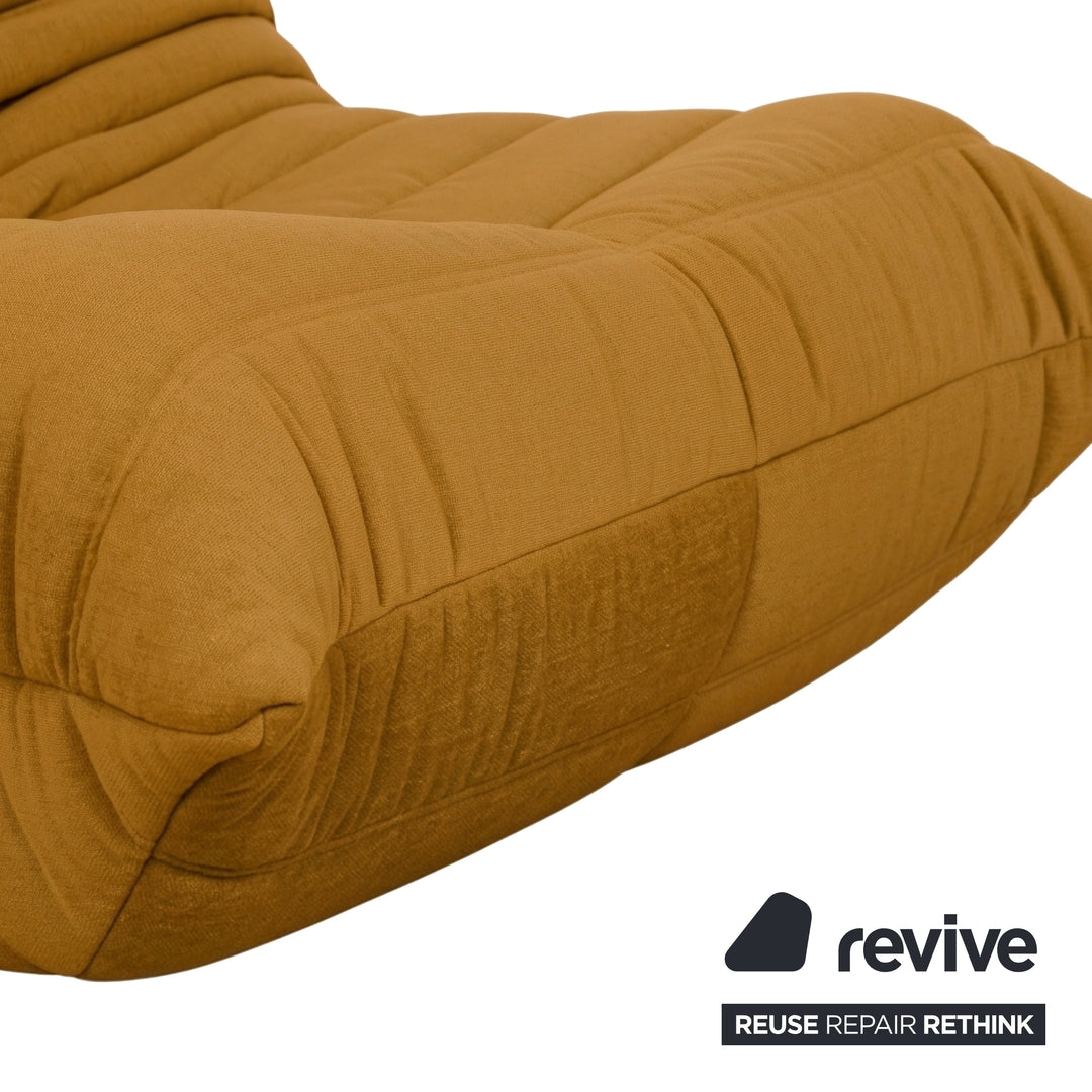 Ligne Roset Togo Armchair Fabric Orange Mustard Yellow New Upholstery
