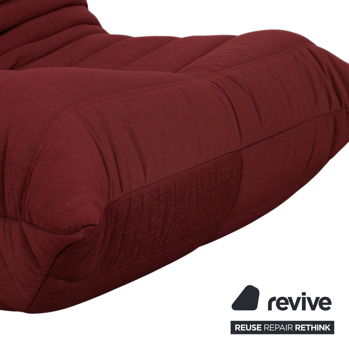 Ligne Roset Togo Armchair Fabric Red Bordeaux Reupholstered