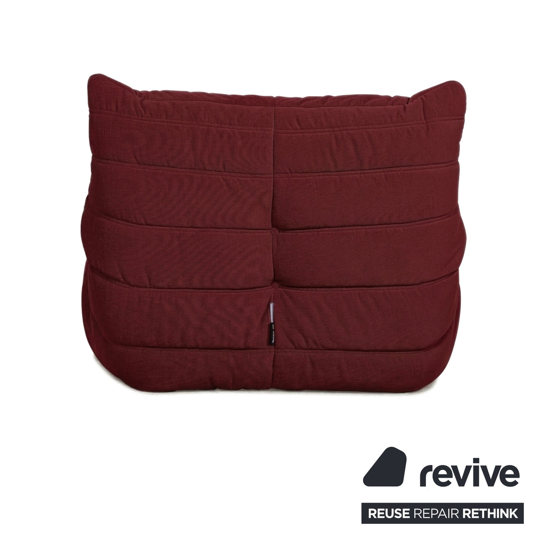 Ligne Roset Togo Armchair Fabric Red Bordeaux Reupholstered