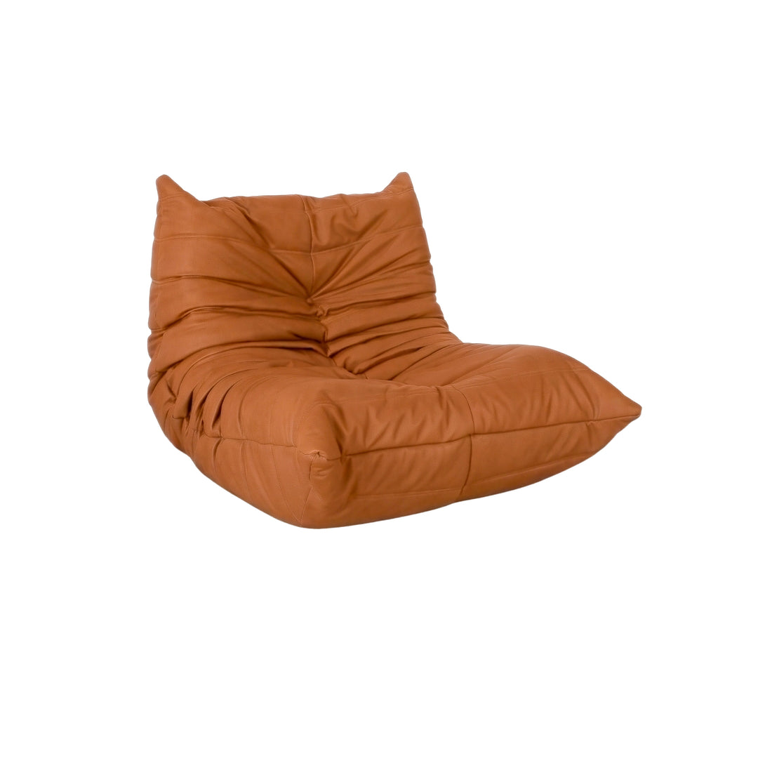 Ligne Roset Togo Sessel Veganes Leder Braun Cognac Neubezug