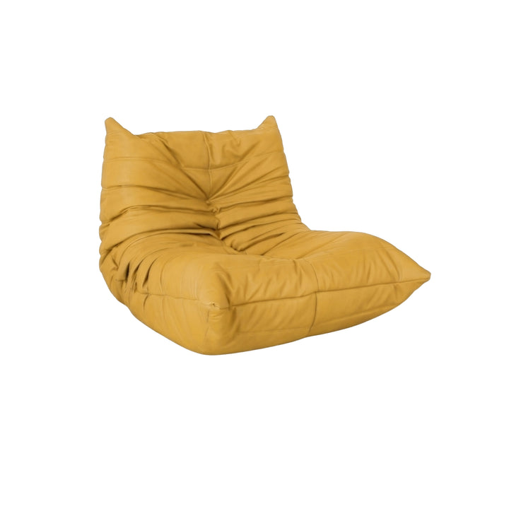 Ligne Roset Togo Sessel Veganes Leder Senfgelb Neubezug