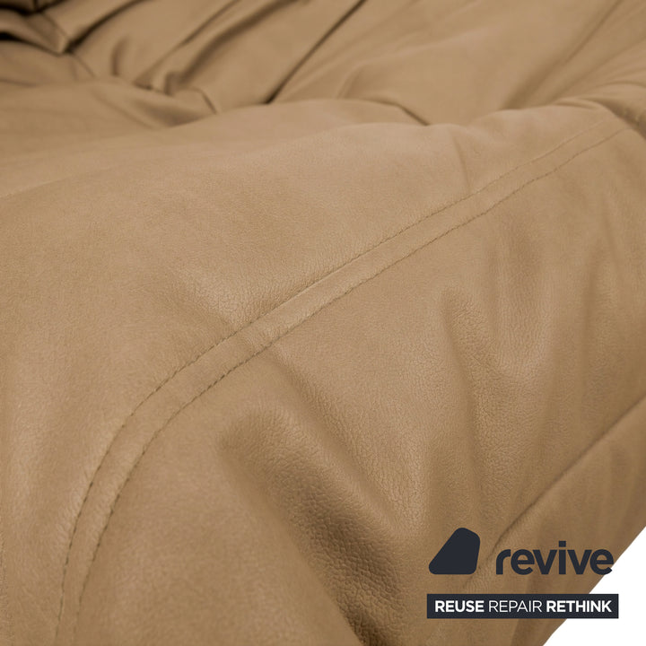 Ligne Roset Togo Sessel Veganes Leder Senfgelb Neubezug