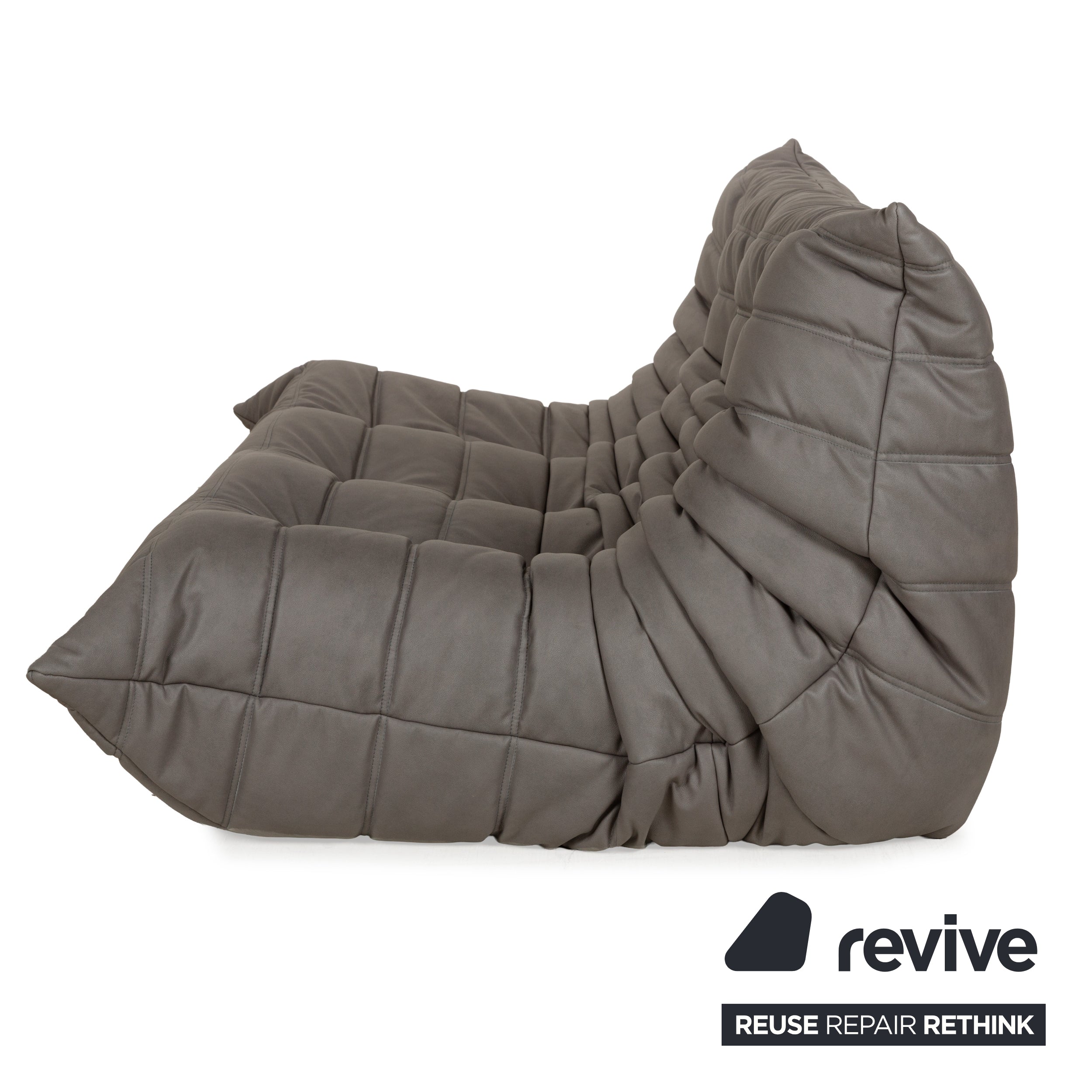Ligne Roset Togo ensemble de canapé d'angle textile cuir vegan fauteuil trois places gris nouvelle housse